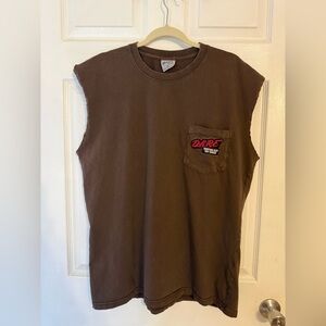 Brown Sleeveless DARE Shirt